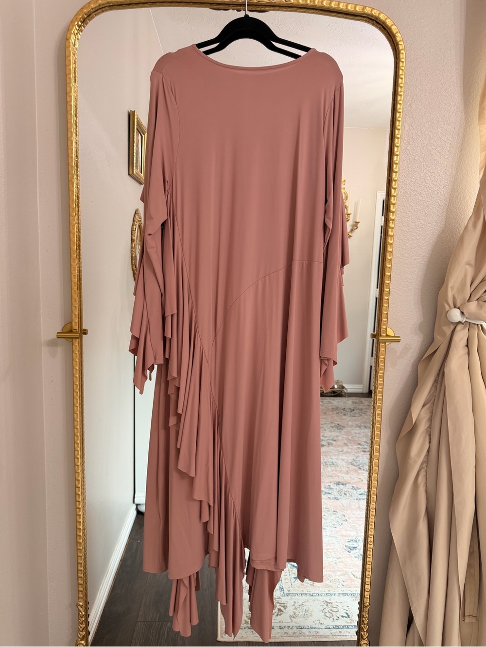 Dainty Jewells Dusty Mauve Asymmetrical Ruffle Midi Dress
